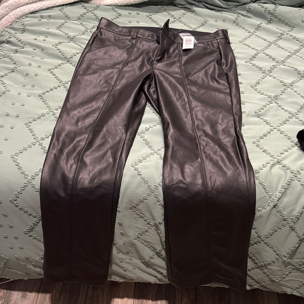 Torrid Black Faux Leather Boot Cut Pants
